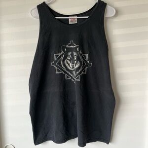 Vintage Tank Top with Wolf Graphic